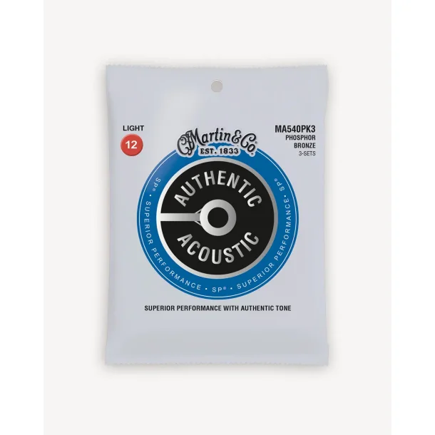 C.F. Martin MA540 3-Pack Authentic Acoustic SP� Light (.012 - .054) 92/8 Phosphor Bronze